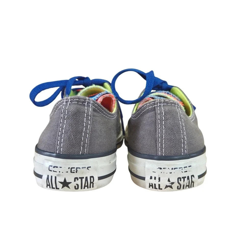 Converse Chuck Taylor All Star Low Grey Neon Blue Kids Size 3 140074F